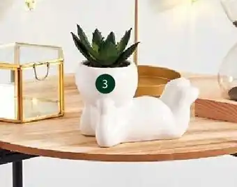 Auchan Plante artificielle avec pot bonhomme actuel aanbieding