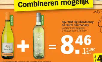Albert Heijn Bijv. Wild Pig Chardonnay en Slurp aanbieding