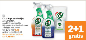 Albert Heijn Cif sprays en doekjes aanbieding