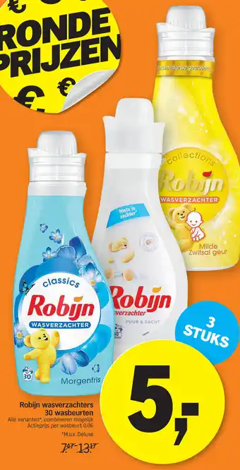 Albert Heijn Robijn wasverzachters 30 wasveurten aanbieding