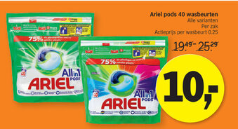 Albert Heijn Ariel pods 40 wasbeurten aanbieding