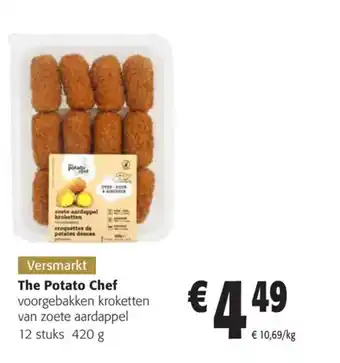 Colruyt The Potato Chef voorgebakken kroketten van zoete aardappel 12 stuks 420 g aanbieding