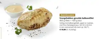 Colruyt Voorgebakken gevulde kalkoenfilet 800g vlees + 400g saus aanbieding