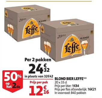 Auchan Blond Bier Leffe aanbieding