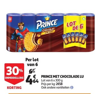 Auchan Prince met chocolade LU aanbieding