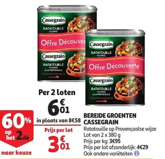 Auchan Bereide groenten cassegrain aanbieding