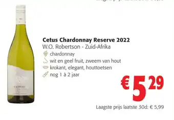 Colruyt Cetus Chardonnay Reserve 2022 W.O. Robertson - Zuid-Afrika aanbieding