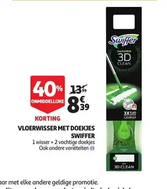 Auchan Vloerwisser Met Doekjes Swiffer aanbieding