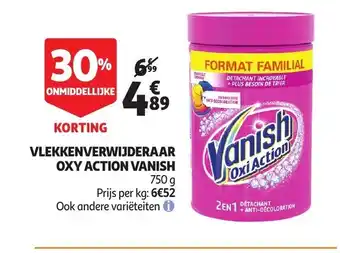 Auchan Vlekkenverwijderaar Oxy action Vanish aanbieding