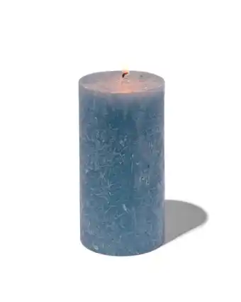 HEMA rustieke kaars - 7x13 - blauw aanbieding