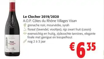 Colruyt Le Clocher 2019/2020 A.O.P. Côtes du Rhône Villages Visan aanbieding