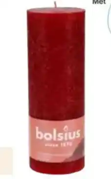 Colruyt Bolsius alle rustieke kaarsen Bordeaux 19 x 6,8 cm aanbieding