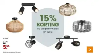 Kwantum Op alle plafonnières en spots aanbieding