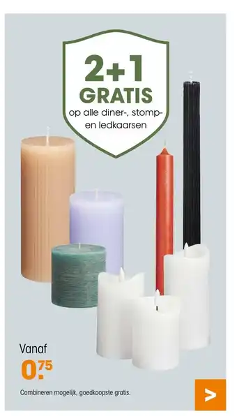 Kwantum op alle diner stomp en ledkaarsen aanbieding