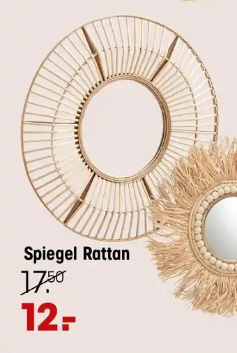 Kwantum Spiegel Rattan aanbieding