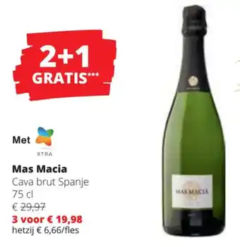 Spar Colruyt Mas Macia Cava brut Spanje 75 cl aanbieding