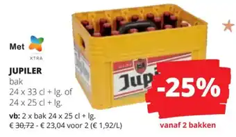 Spar Colruyt JUPILER bak 24 x 33cl + lg. of 24 x 25 cl + lg. aanbieding