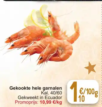 Cora Gekookte hele garnalen 100g aanbieding