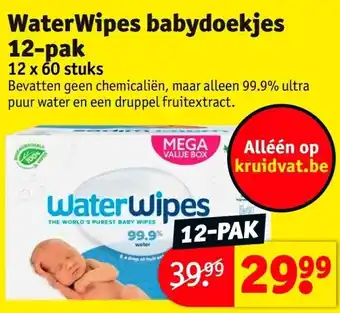 Kruidvat Waterwipes babydoekjes 12-pak aanbieding