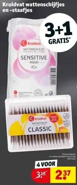 Kruidvat Kruidvat wattenschijfjes en -staafjes aanbieding