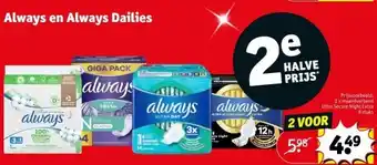 Kruidvat Always en always dailies aanbieding