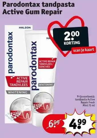 Kruidvat Parodontax tandpasta active gum repair aanbieding