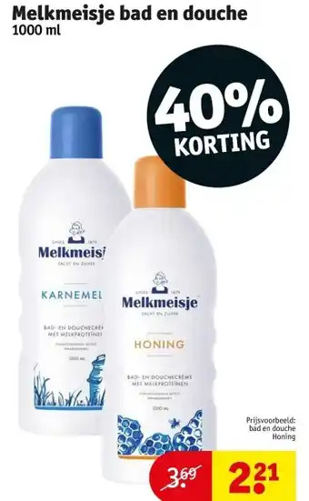 Kruidvat Melkmeisje bad en douche 1000ml aanbieding