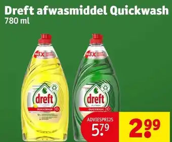 Kruidvat Dreft afwasmiddel quickwash 780ml aanbieding