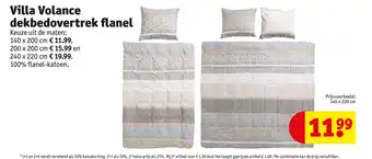 Kruidvat Villa volance dekbedovertrek flanel 140 x 200cm aanbieding