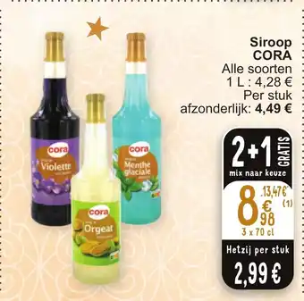 Cora Siroop CORA 3 x 70cl aanbieding