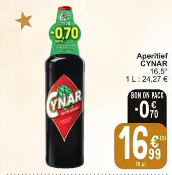 Cora Aperitief CYNAR 16,5° 70cl aanbieding