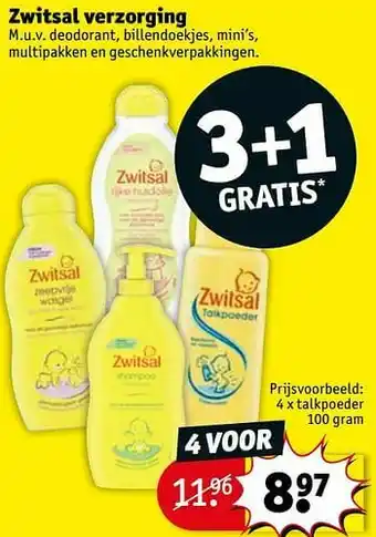Kruidvat Zwitsal verzorging talkpoeder aanbieding