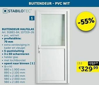 Zelfbouwmarkt Buitendeur halfglas aanbieding