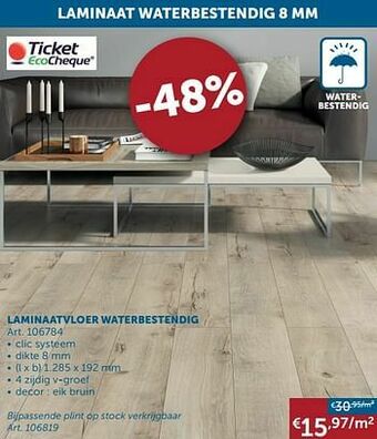 Zelfbouwmarkt Laminaatvloer waterbestendig aanbieding