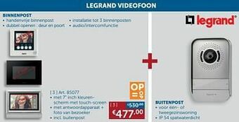Zelfbouwmarkt Legrand videofoon met 7 inch kleurenscherm aanbieding