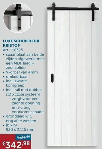 Zelfbouwmarkt Luxe schuifdeur kristof aanbieding