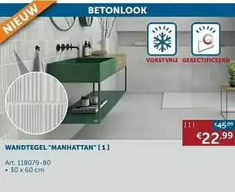 Zelfbouwmarkt Betonlook wandtegel manhattan aanbieding