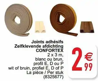 Joints adhésifs zelfklevende afdichting confortex