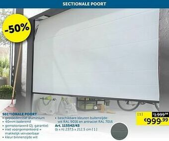 Zelfbouwmarkt Sectionale poort aanbieding