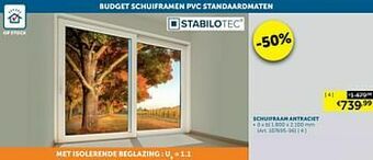 Zelfbouwmarkt Schuifraam antraciet aanbieding
