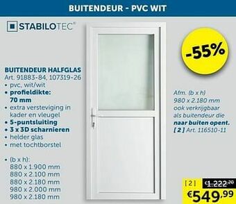 Zelfbouwmarkt Buitendeur halfglas aanbieding