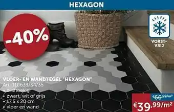 Zelfbouwmarkt Vloer- en wandtegel hexagon aanbieding