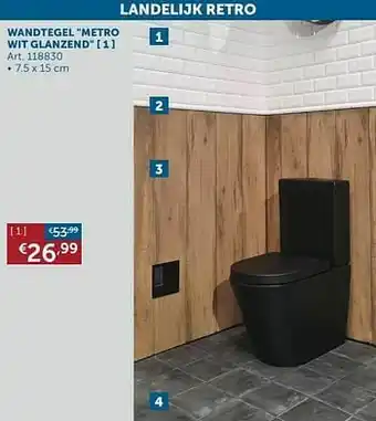 Zelfbouwmarkt Wandtegel metro wit glanzend aanbieding