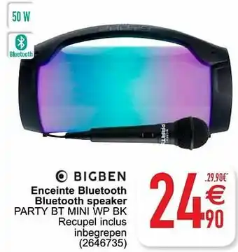 Cora Bigben enceinte bluetooth bluetooth speaker party bt mini wp bk aanbieding