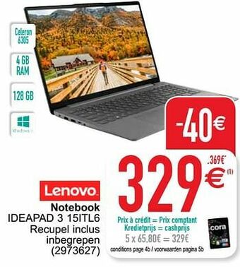 Lenovo notebook ideapad 3 15itl6