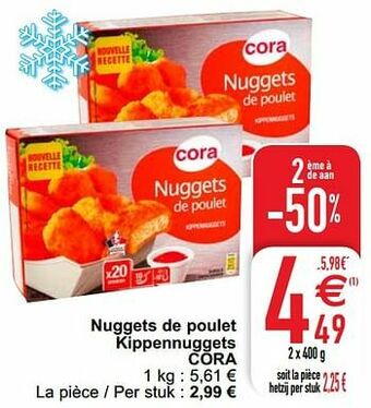 Nuggets de poulet kippennuggets cora
