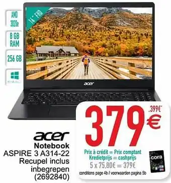 Acer notebook aspire 3 a314-22