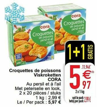 Cora Croquettes de poissons viskroketten cora aanbieding