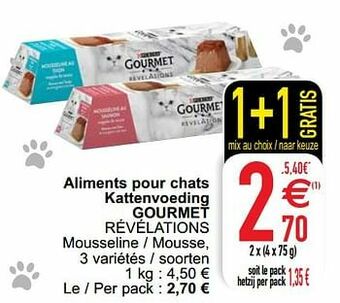 Cora Aliments pour chats kattenvoeding gourmet révélations aanbieding