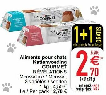Cora Aliments pour chats kattenvoeding gourmet révélations aanbieding
